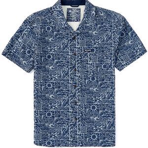 Costa Men's Short Sleeve Blue Camp Shirt